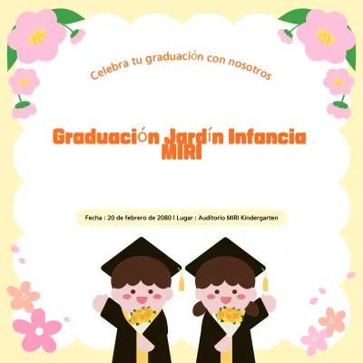 Invitación de graduación acogedora en color beige