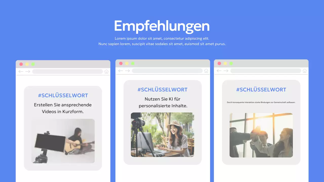 Bereitstellung blauer moderner Berichtsinformationen