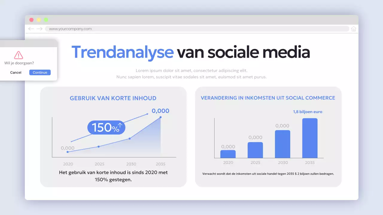 Informatie over blauw modern rapport leveren