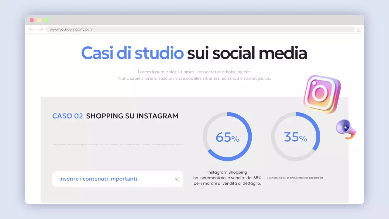 Fornire informazioni sul rapporto blu moderno