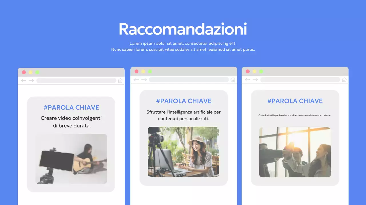 Fornire informazioni sul rapporto blu moderno