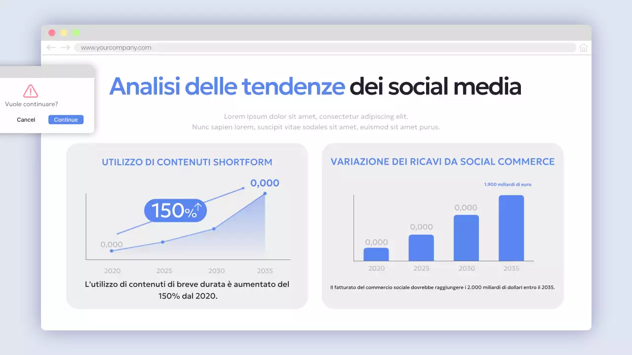 Fornire informazioni sul rapporto blu moderno