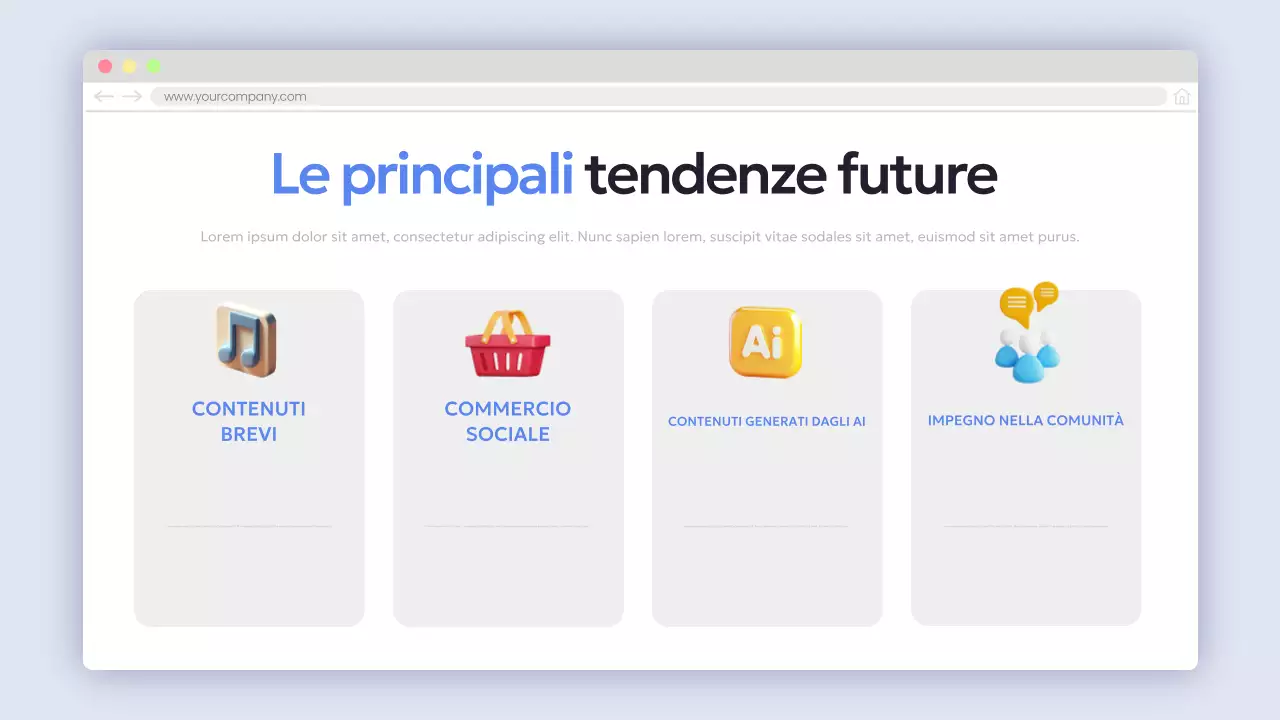 Fornire informazioni sul rapporto blu moderno