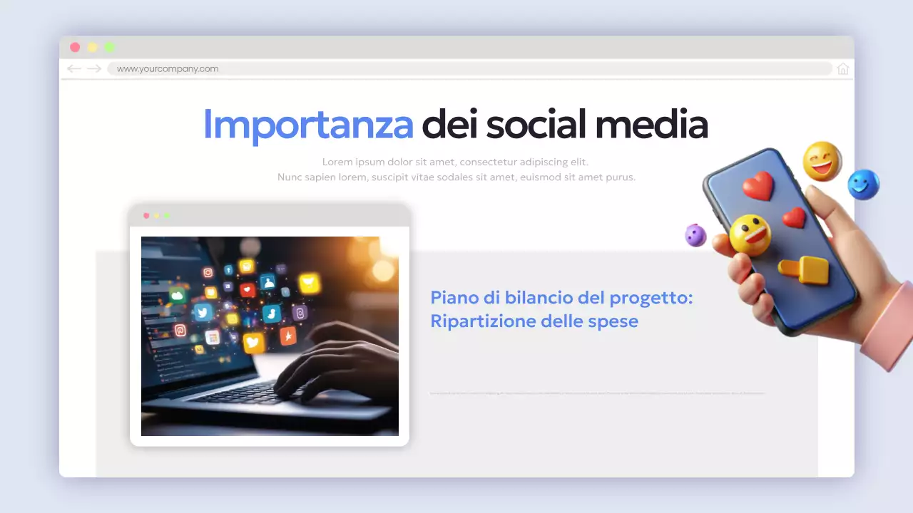 Fornire informazioni sul rapporto blu moderno