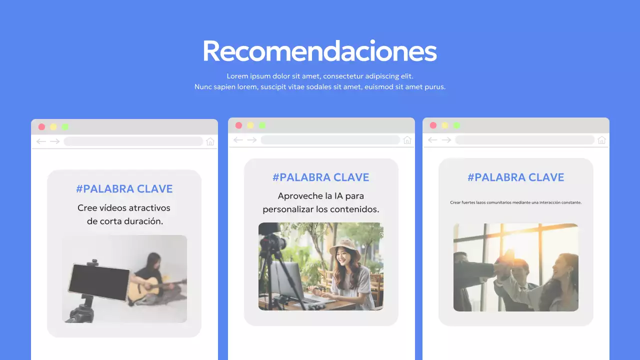 Información sobre el informe blue modern
