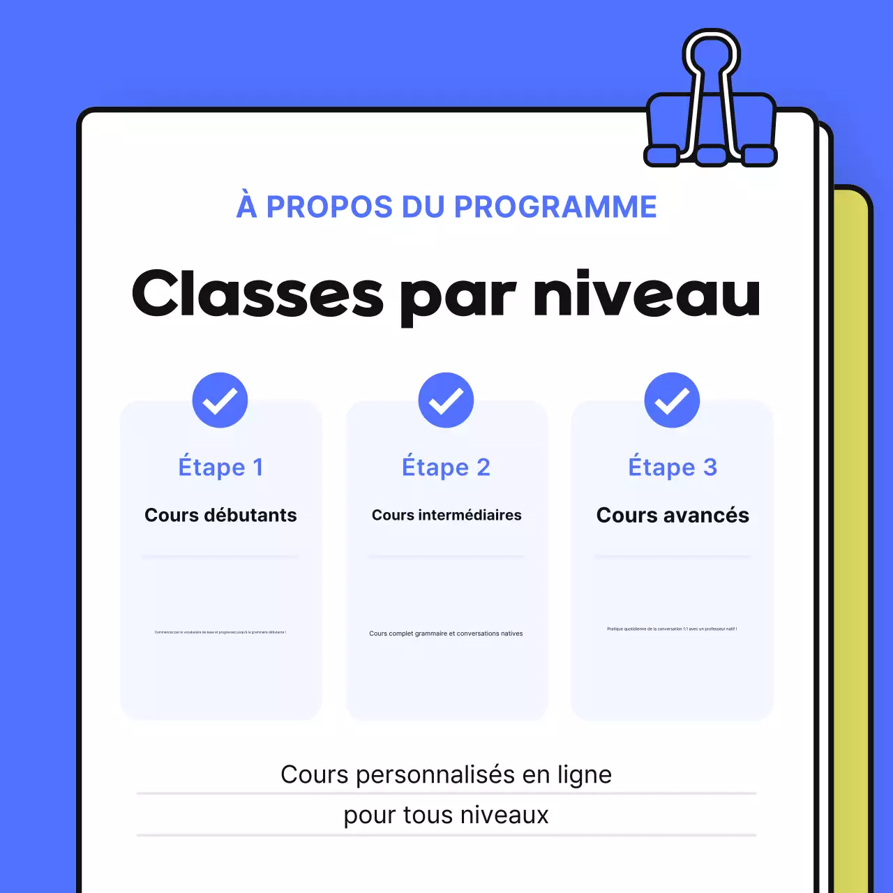Publicité jaune pour l'éducation moderne