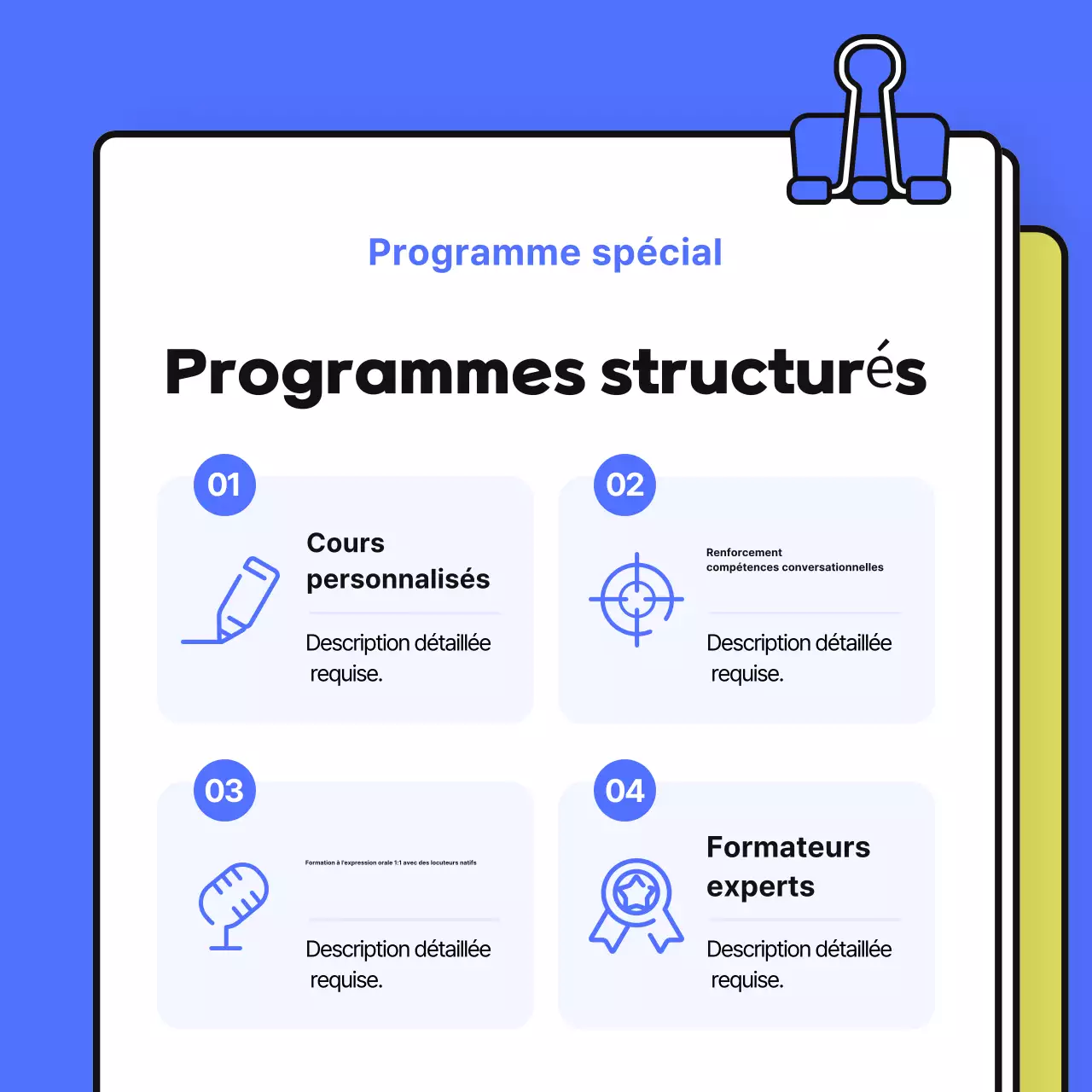 Publicité jaune pour l'éducation moderne