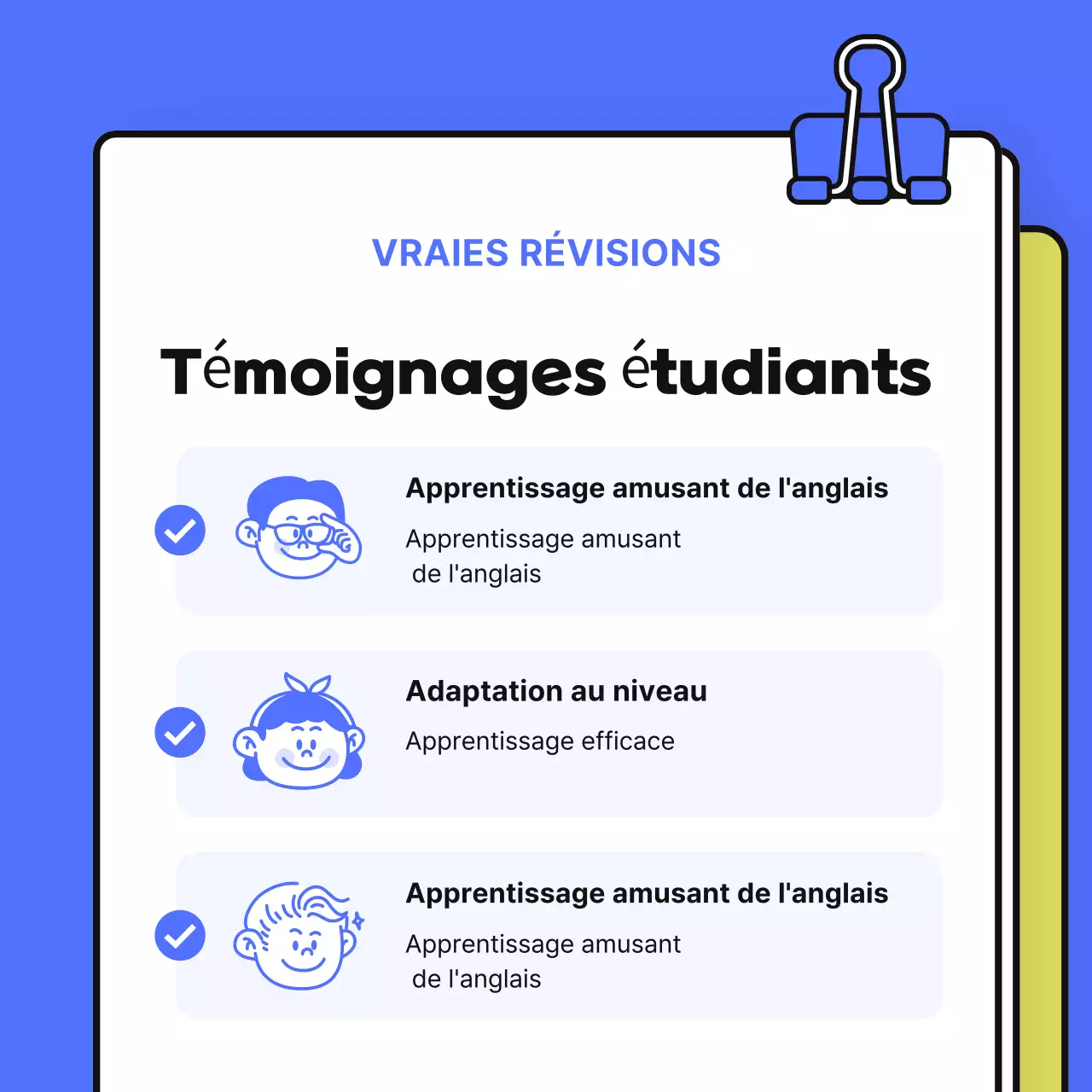 Publicité jaune pour l'éducation moderne