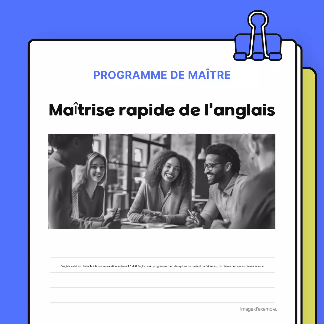 Publicité jaune pour l'éducation moderne