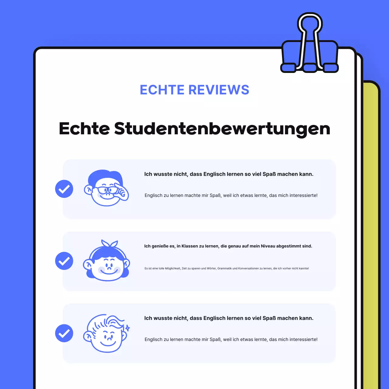 Gelbe Anzeige für moderne Bildung