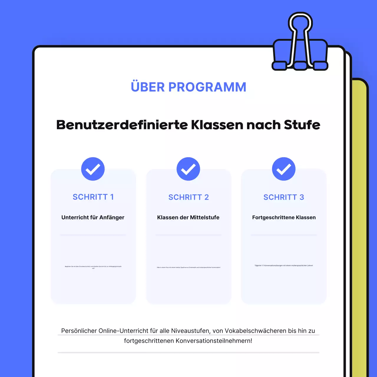 Gelbe Anzeige für moderne Bildung