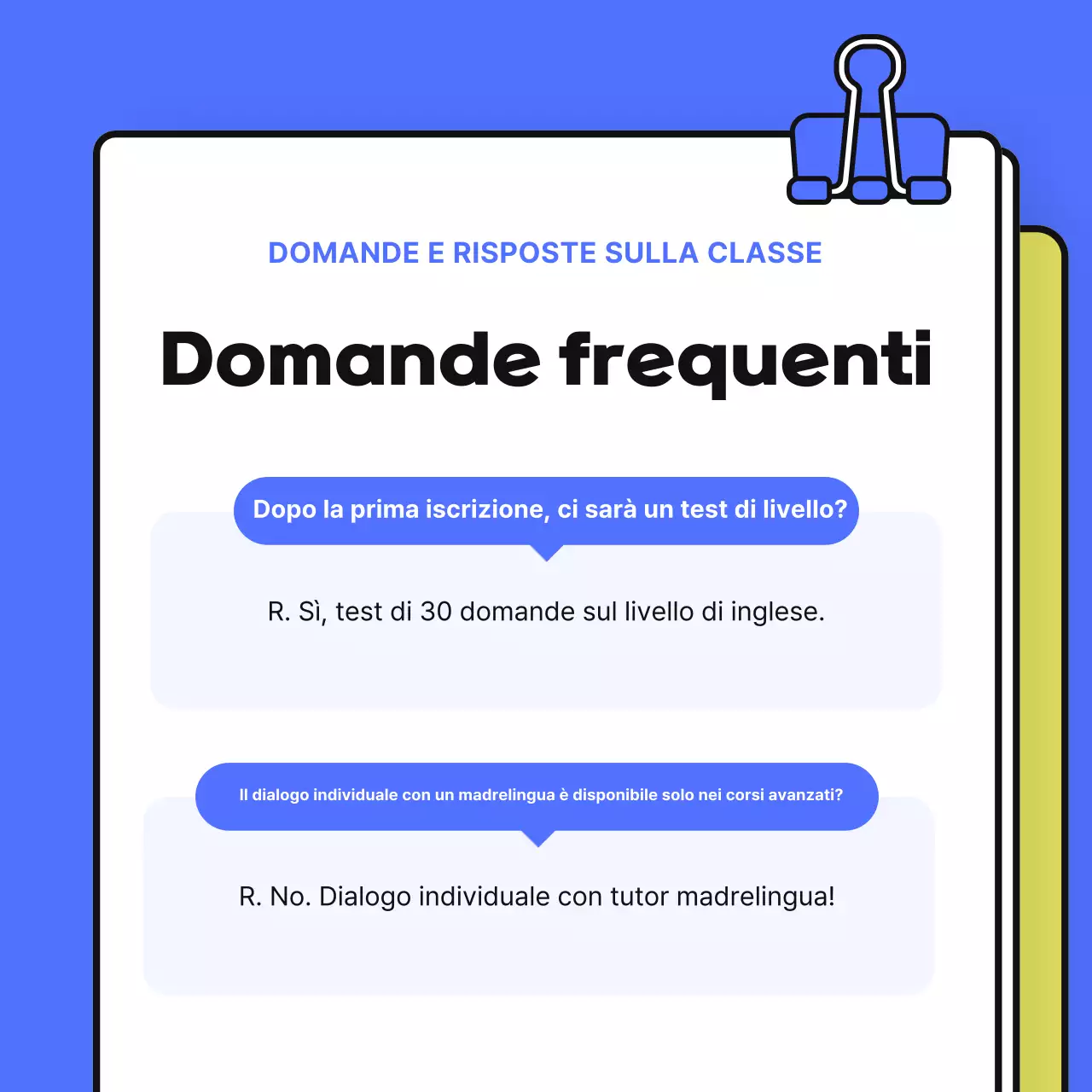 Annuncio giallo sull'istruzione moderna