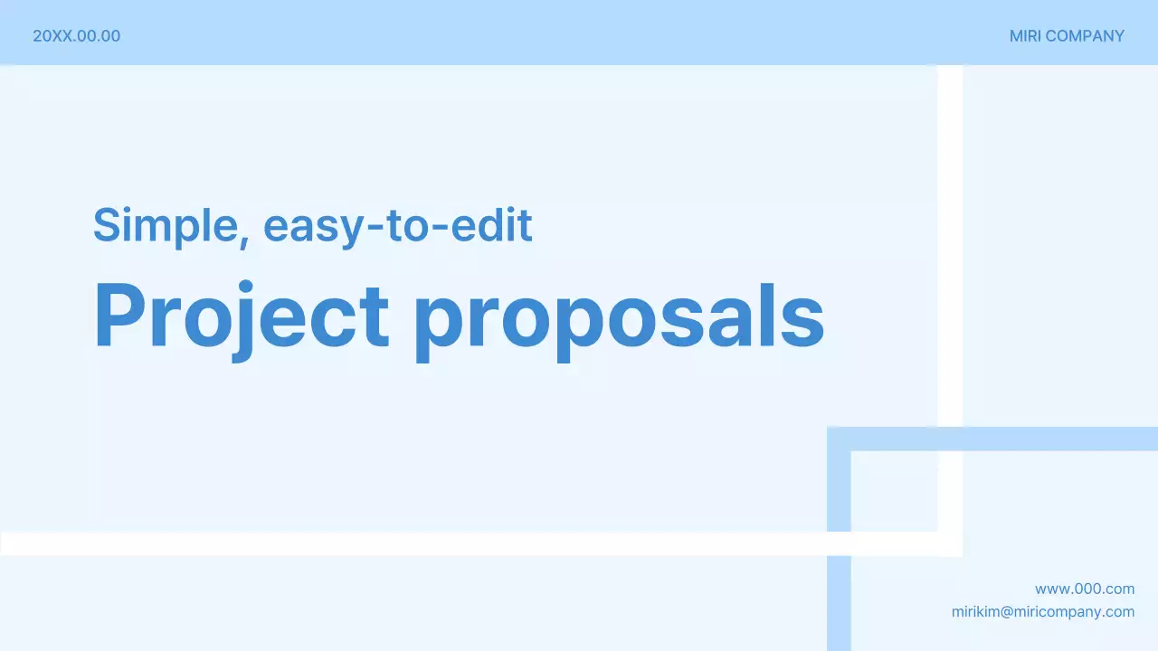 Proposta de projeto simples em azul claro