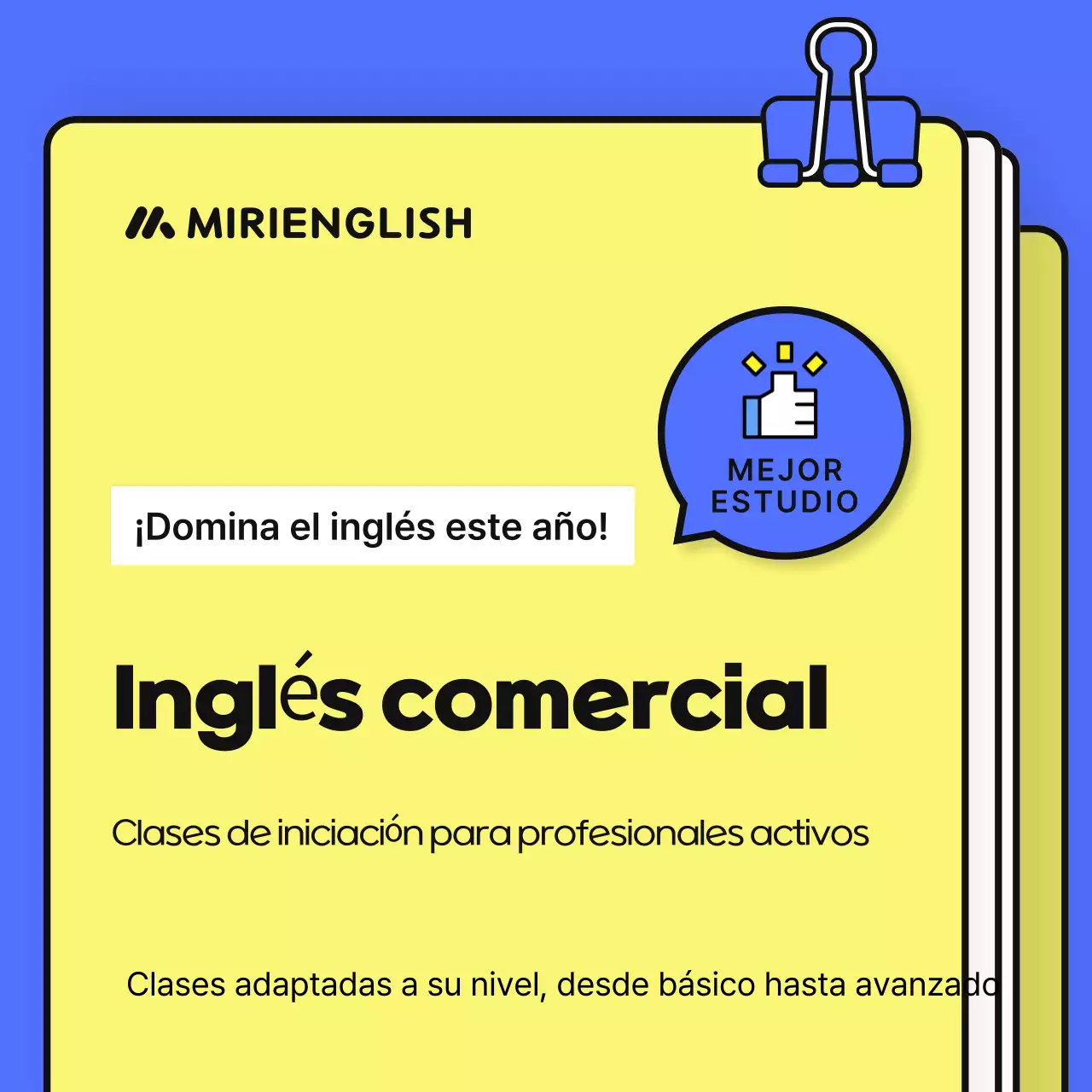 Anuncio amarillo de Educación Moderna