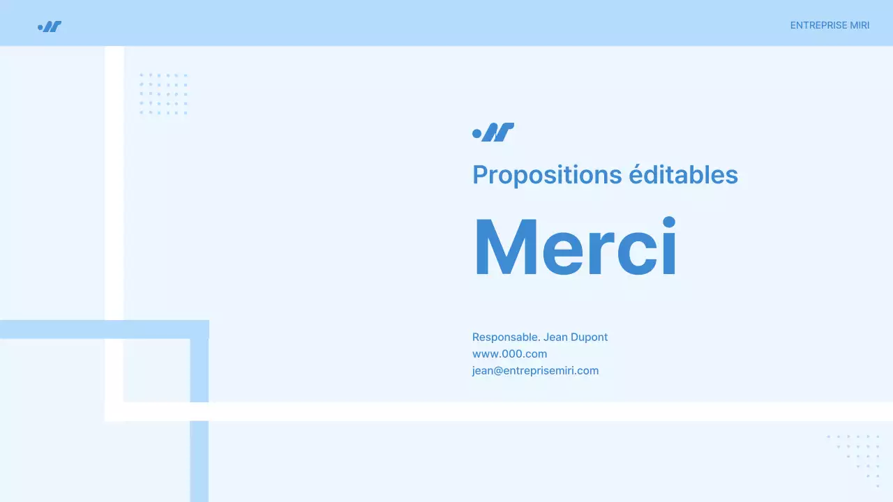 Proposition de projet simple en bleu clair