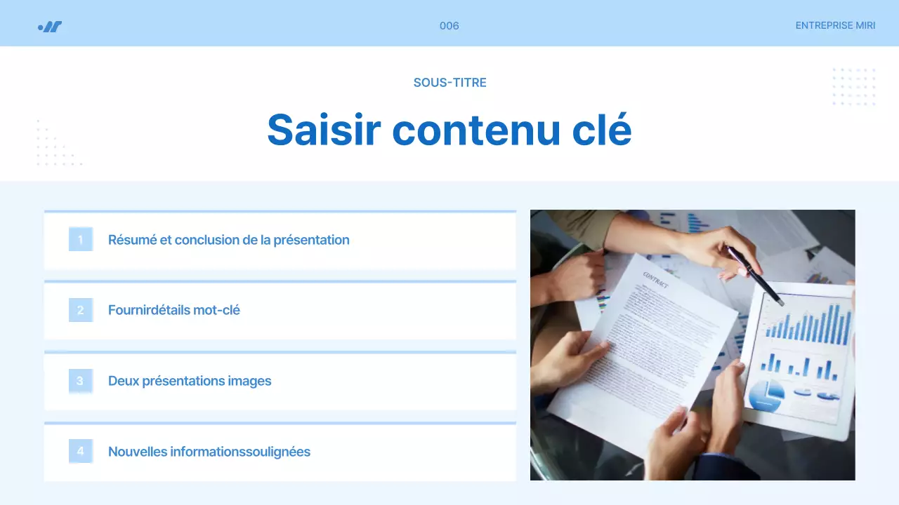 Proposition de projet simple en bleu clair