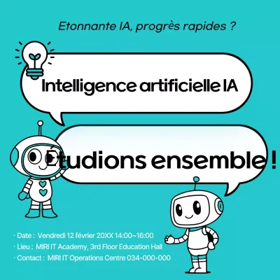 Affiche de formation bleu clair et propre