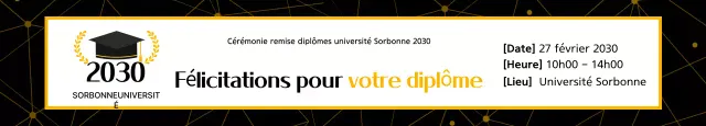 Promouvoir une simple célébration de remise de diplômes universitaires en jaune et noir