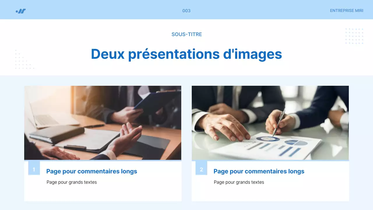 Proposition de projet simple en bleu clair