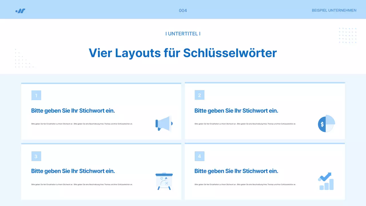 Einfacher Projektvorschlag in Hellblau