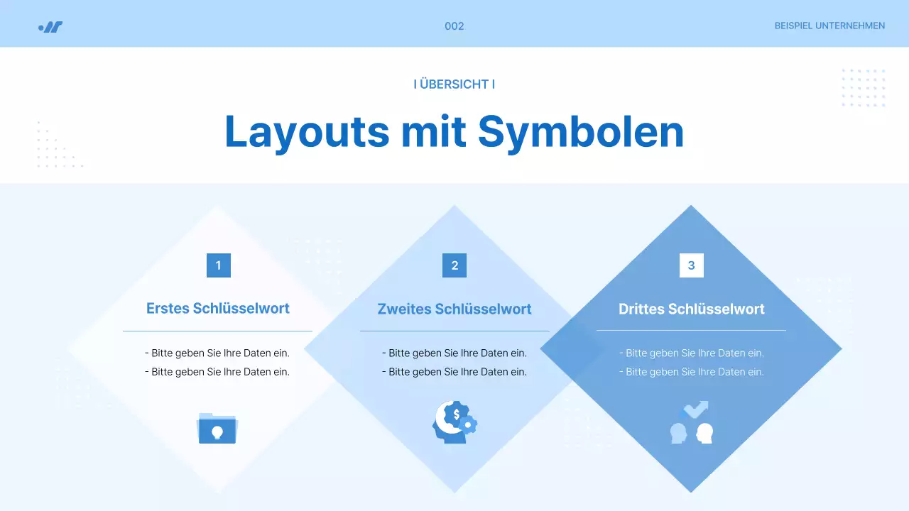 Einfacher Projektvorschlag in Hellblau