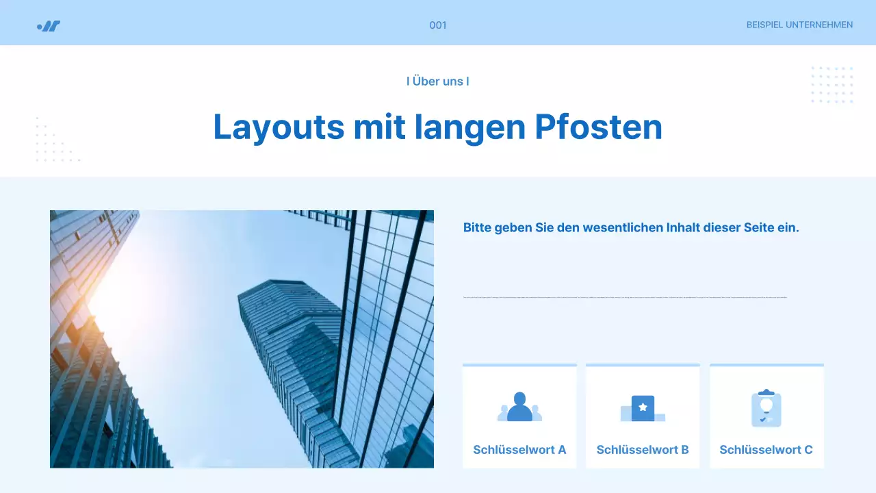 Einfacher Projektvorschlag in Hellblau