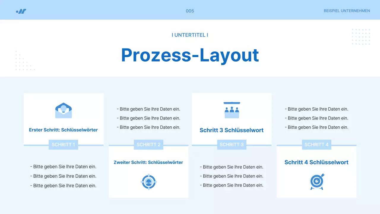 Einfacher Projektvorschlag in Hellblau