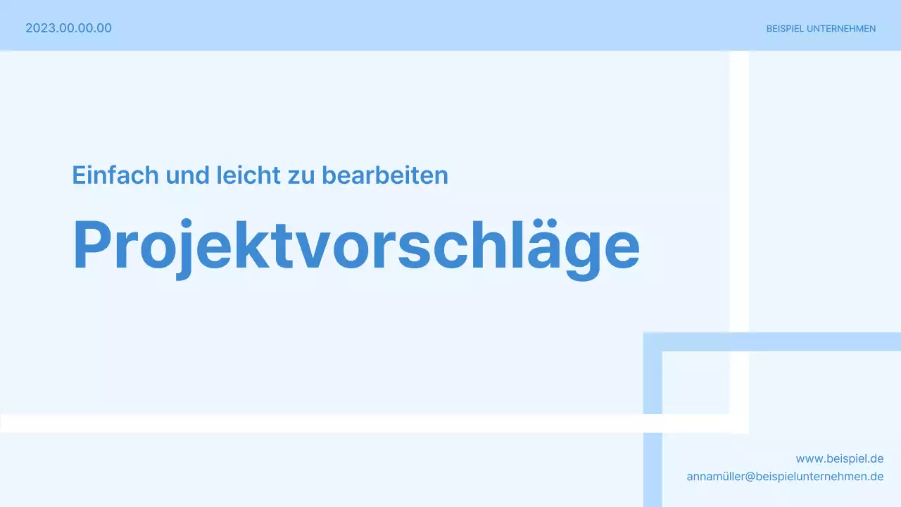 Einfacher Projektvorschlag in Hellblau