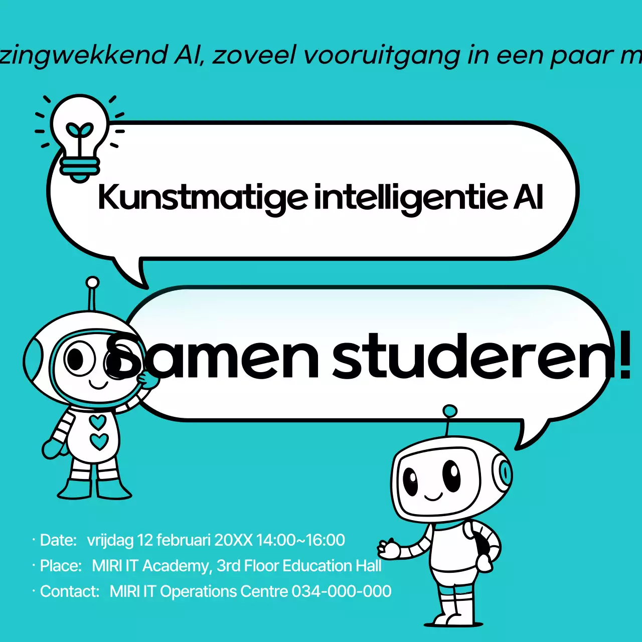 Lichtblauwe schone trainingsposter