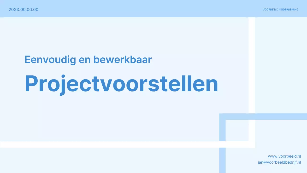 Eenvoudig projectvoorstel in lichtblauw
