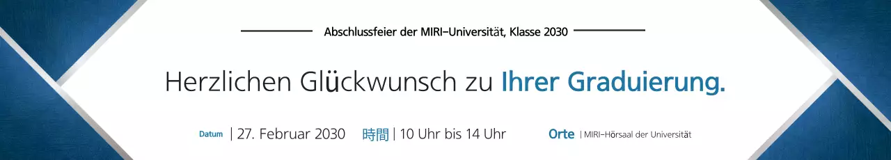 Werben Sie für eine schicke College-Abschlussfeier in Marineblau und Silber