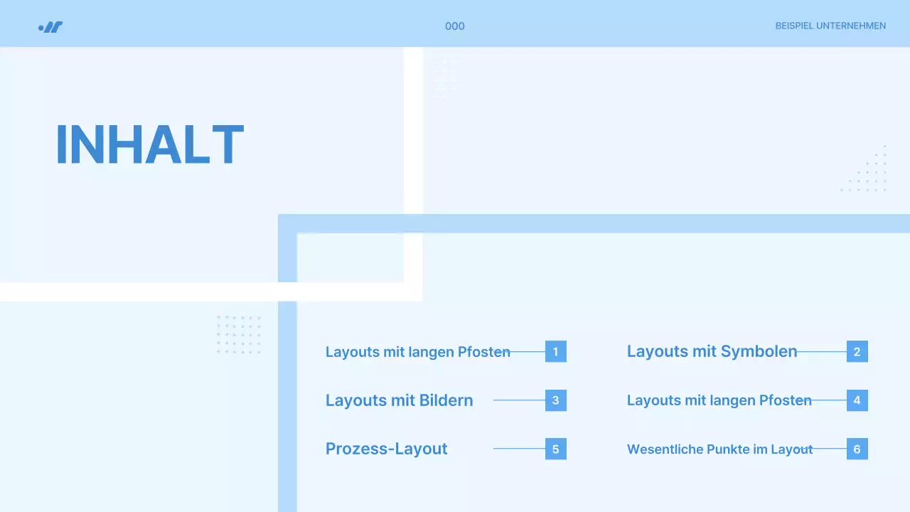 Einfacher Projektvorschlag in Hellblau