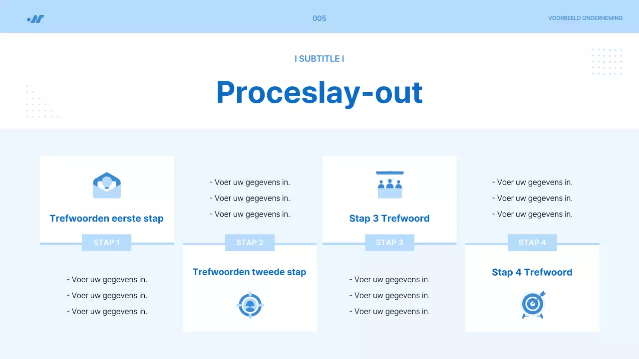 Eenvoudig projectvoorstel in lichtblauw