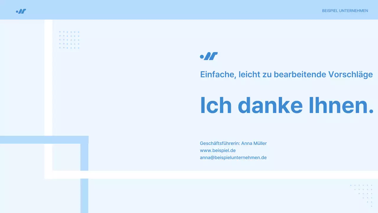 Einfacher Projektvorschlag in Hellblau