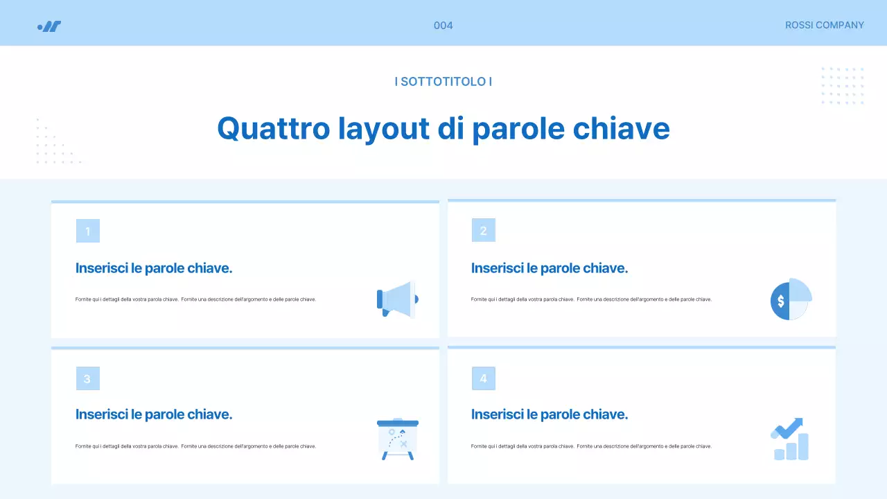 Proposta di progetto semplice in azzurro