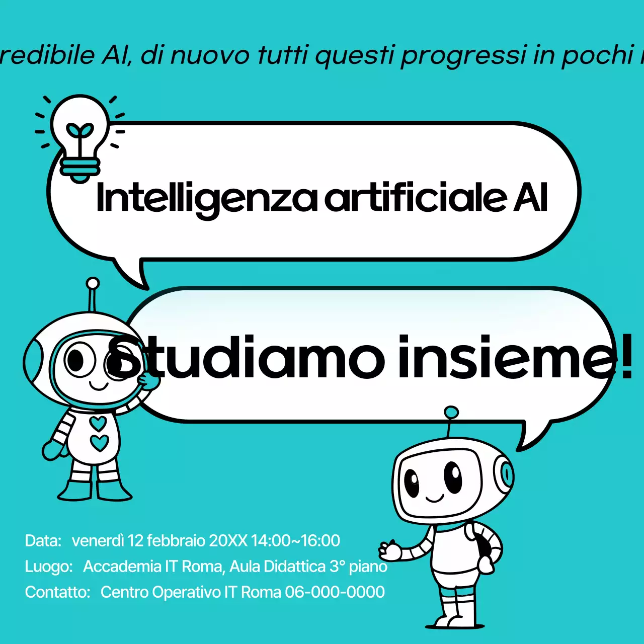 Poster di formazione pulito di colore azzurro
