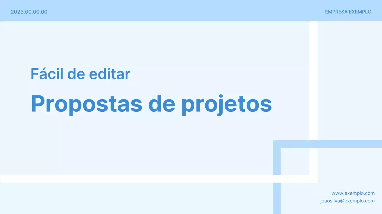 Proposta de projeto simples em azul claro