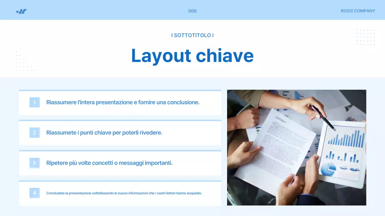 Proposta di progetto semplice in azzurro