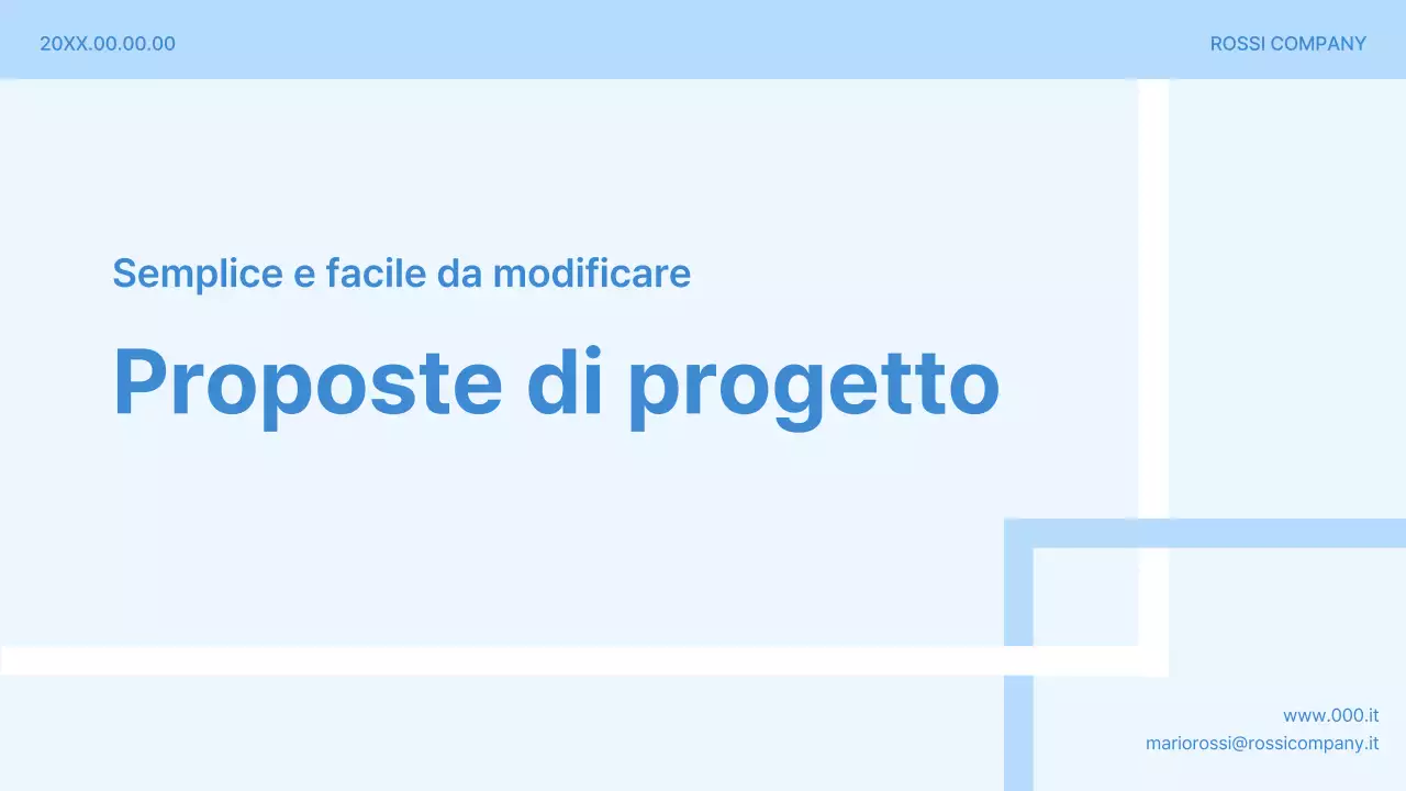 Proposta di progetto semplice in azzurro