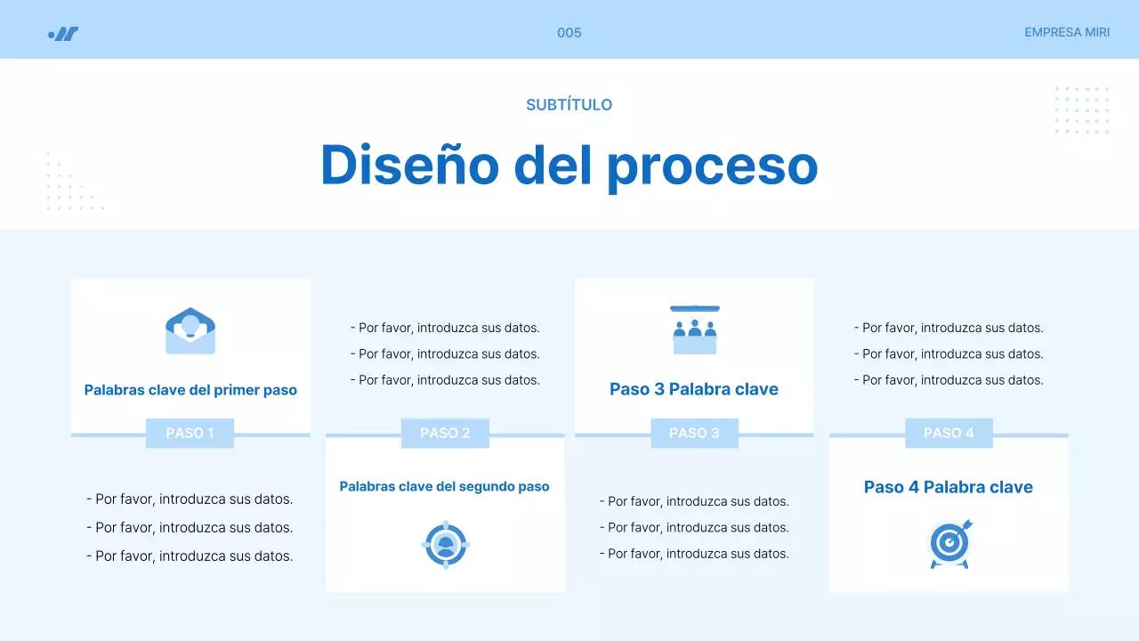 Propuesta de proyecto simple en azul claro