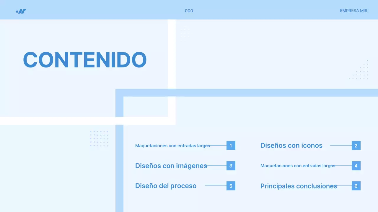Propuesta de proyecto simple en azul claro