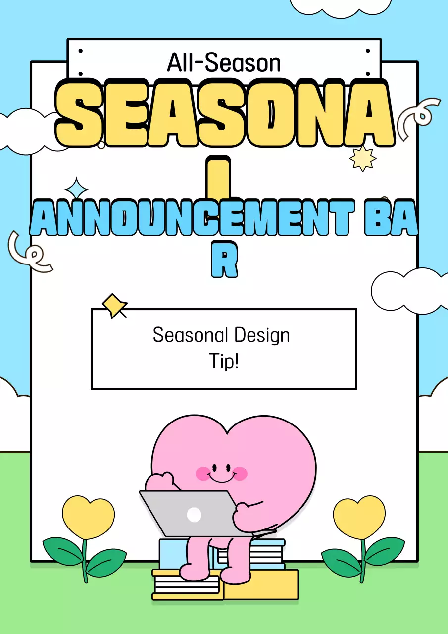 Thông báo mùa xanh nhạt dễ thương