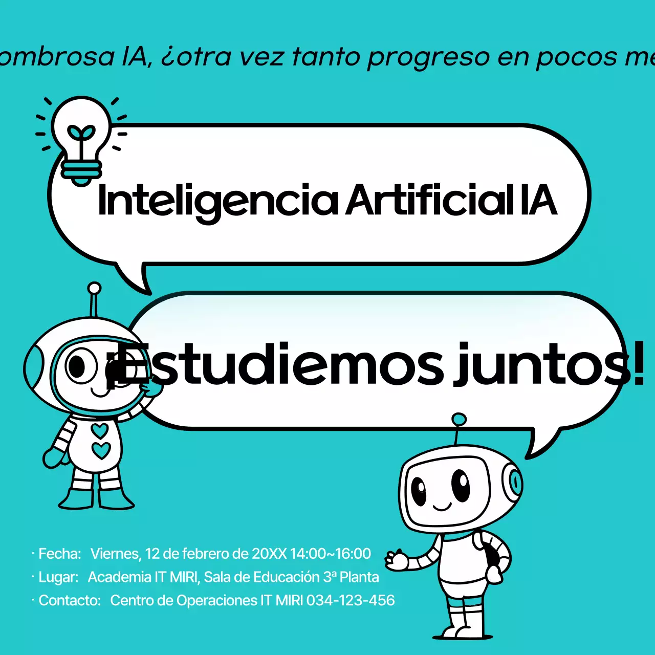 Póster azul claro de formación limpia