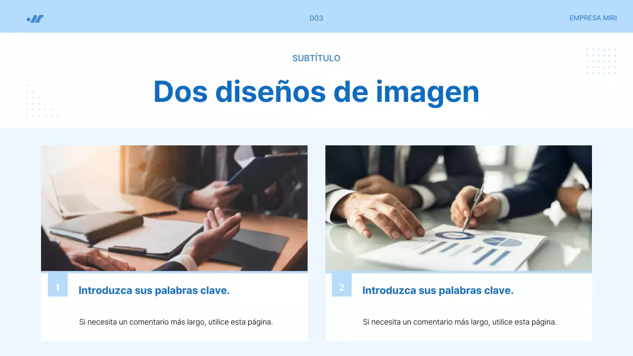 Propuesta de proyecto simple en azul claro