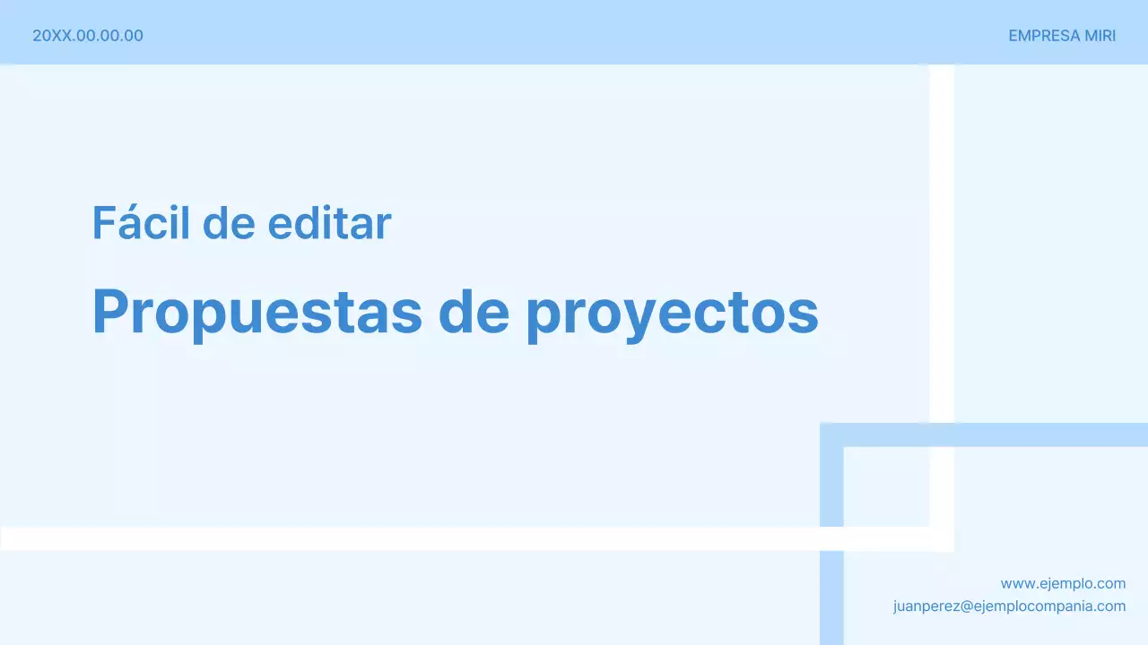 Propuesta de proyecto simple en azul claro