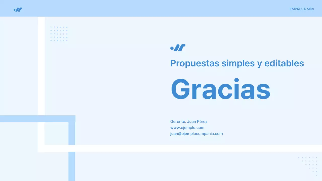 Propuesta de proyecto simple en azul claro