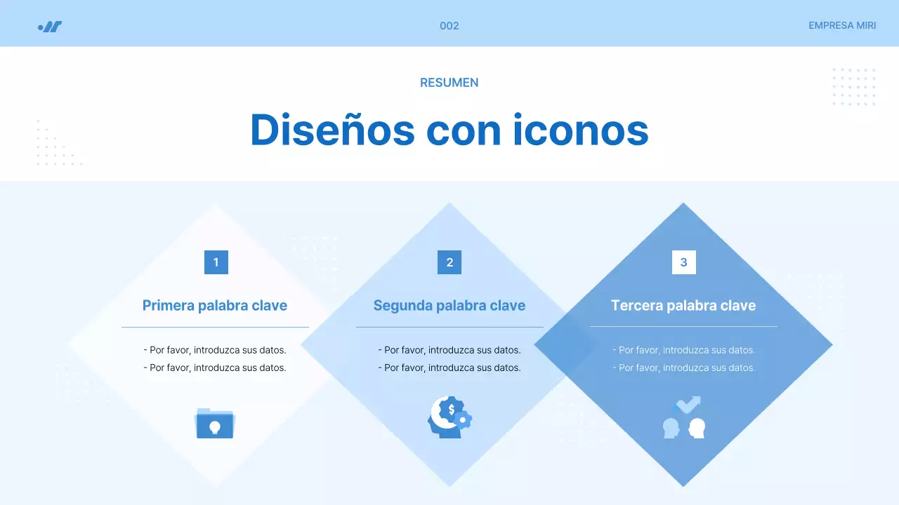 Propuesta de proyecto simple en azul claro