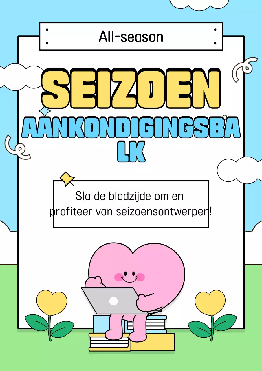 Lichtblauwe seizoensaankondigingen