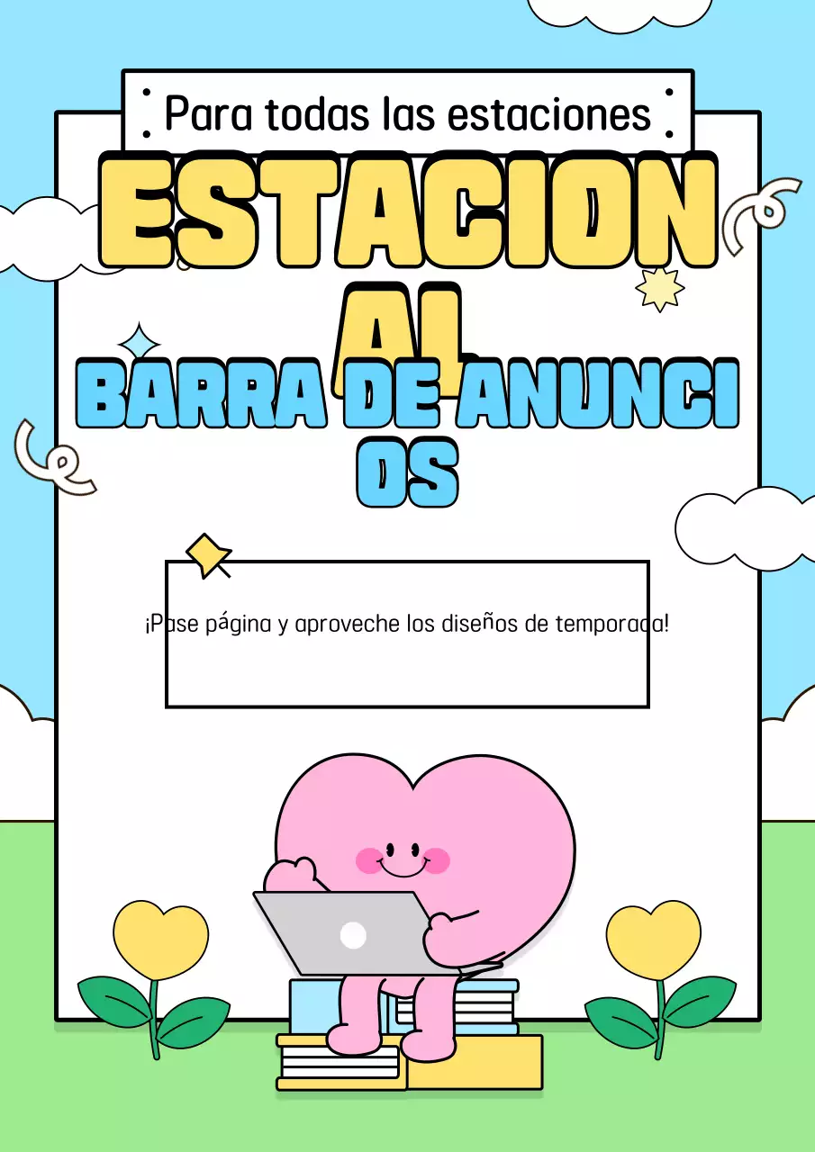 Anuncios de temporada en azul claro