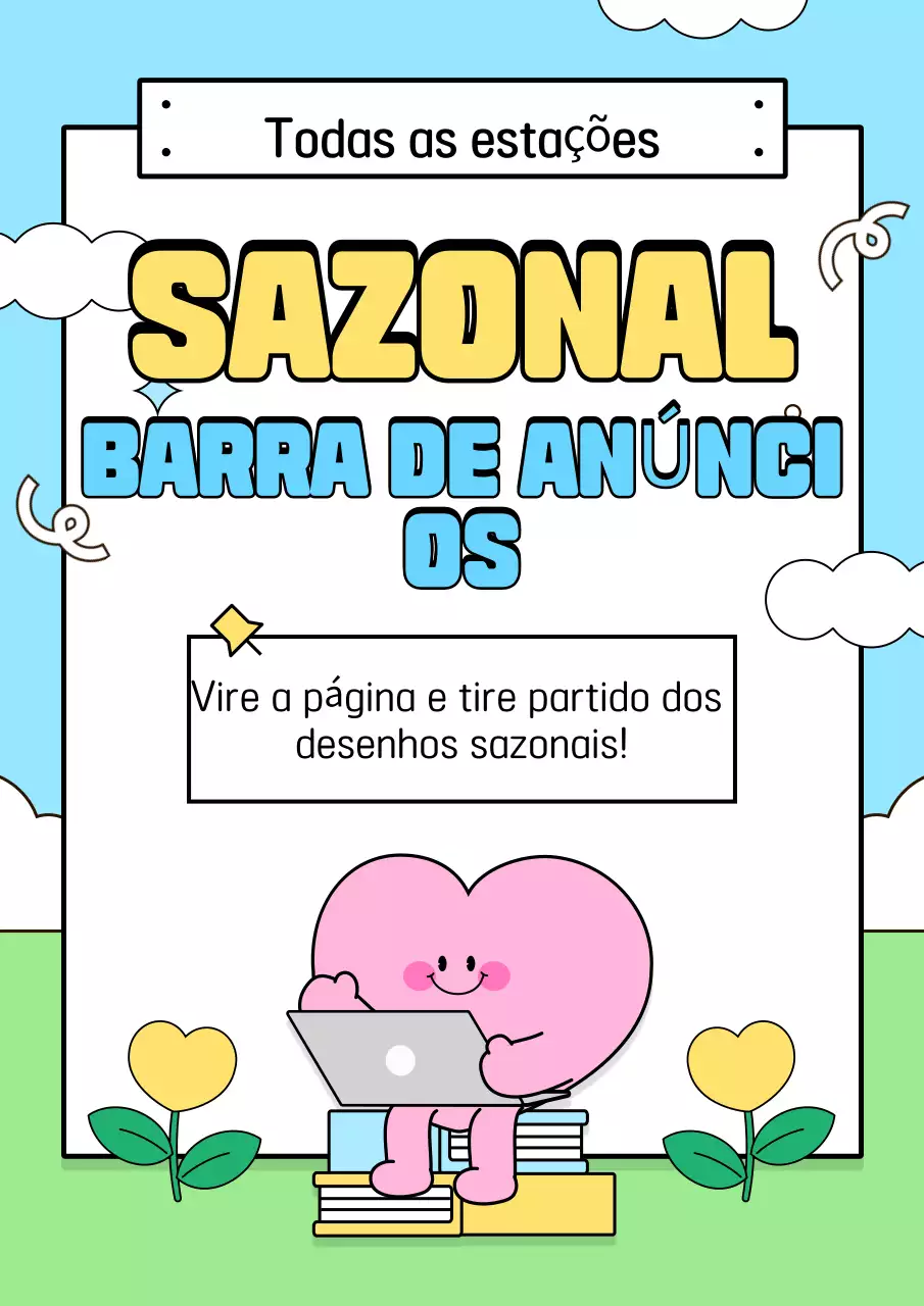 Anúncios sazonais em azul claro